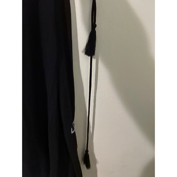 Intimately Free People Black Embroidered Boho Tassel Tunic Dress Sleeveless Keyh - Picture 15 of 16